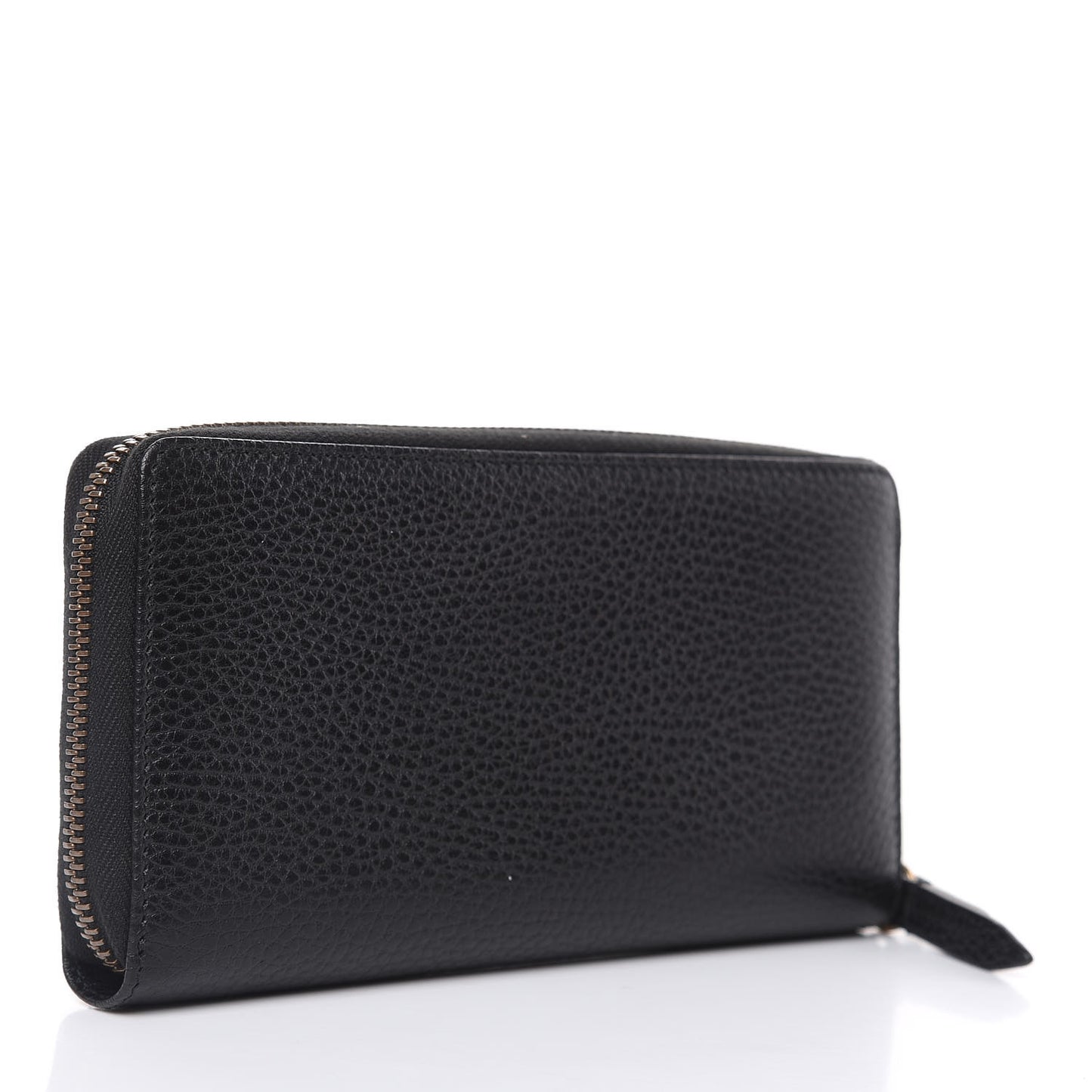 Calfskin Butterfly Zip Around Wallet Black