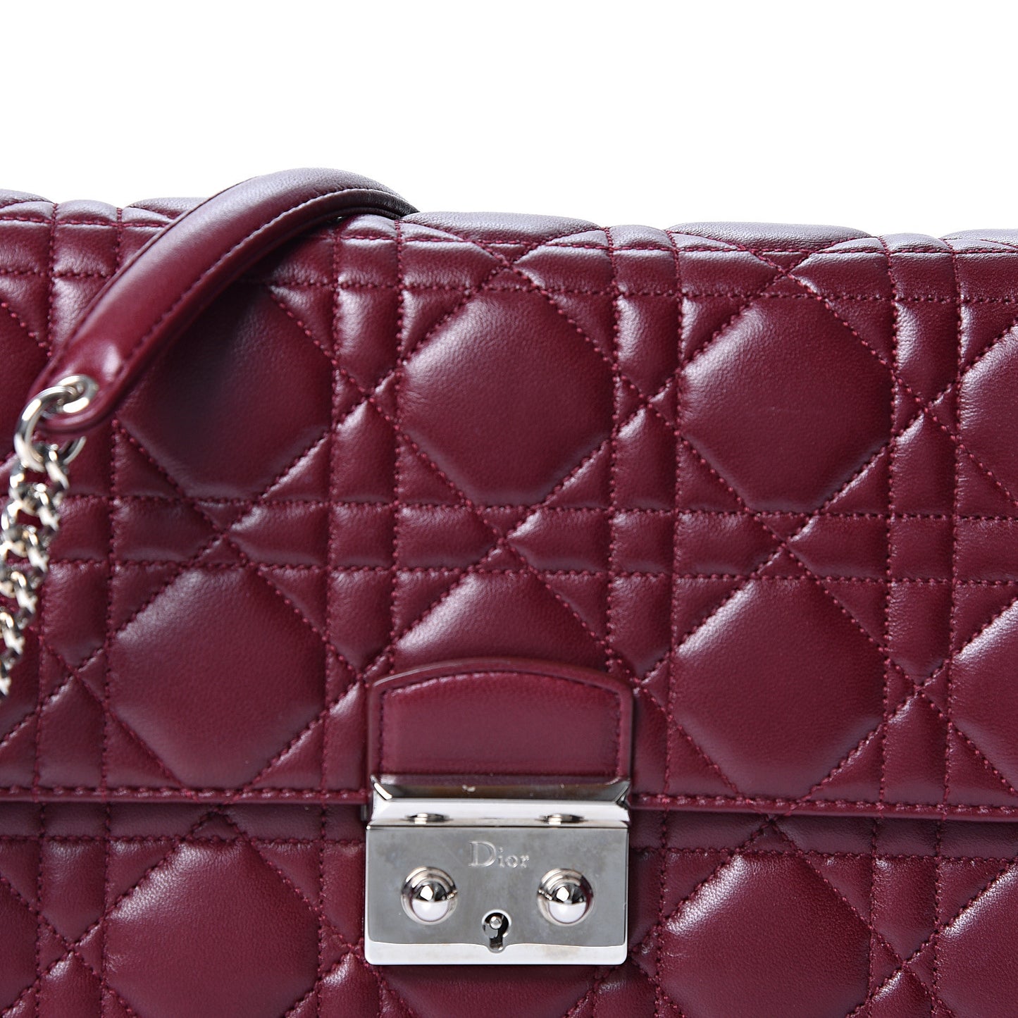 Lambskin Cannage Miss Dior Promenade Pouch Plum