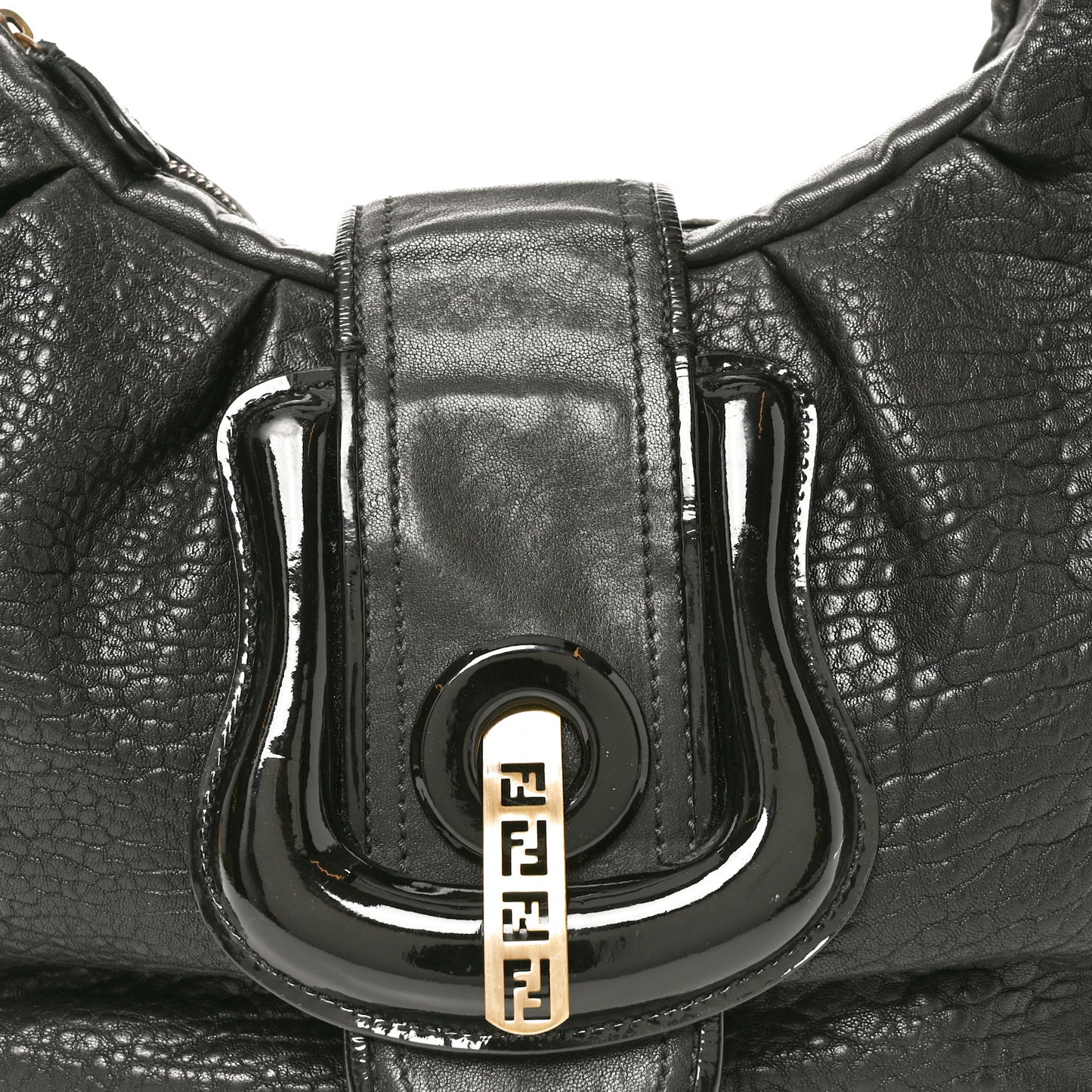 Nappa Patent B Buckle Hobo Black