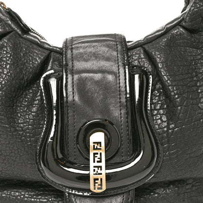 Fendi Nappa Patent B Buckle Hobo Black 8 of 11