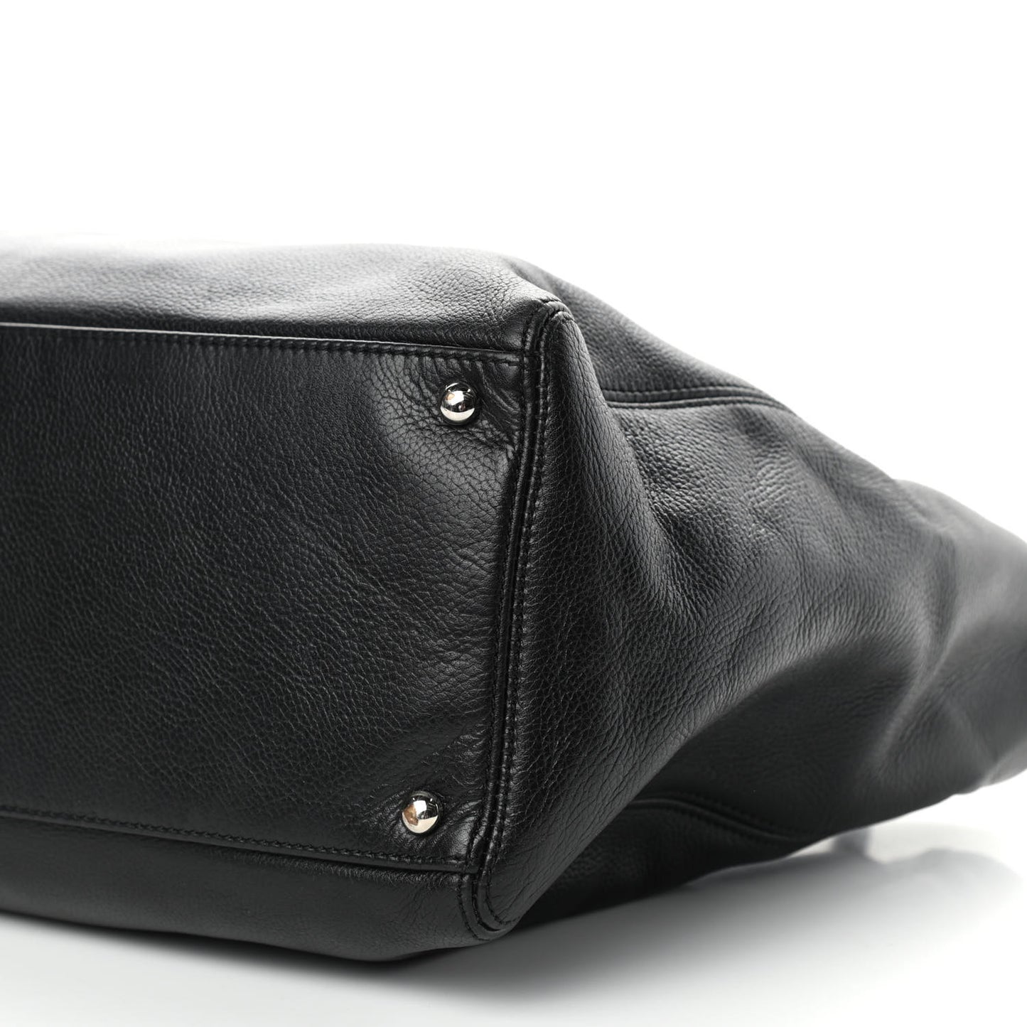 Calfskin Cerf Executive Shopper Tote Black