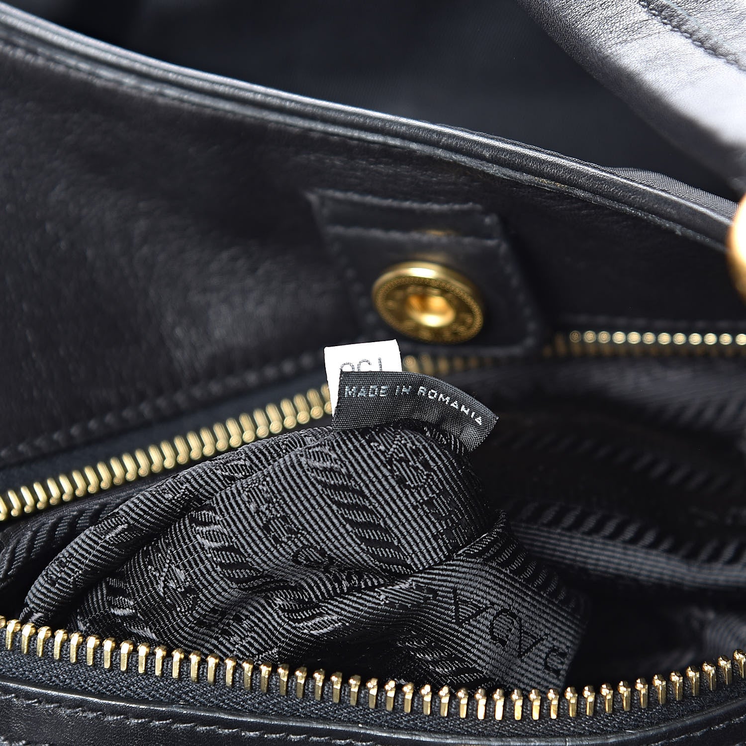 Prada Tessuto Nylon Soft Calfskin Tote Black 7 of 10