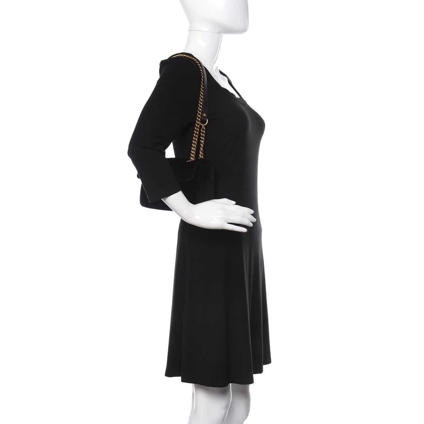Velvet Matelasse Mini GG Marmont Shoulder Bag Black