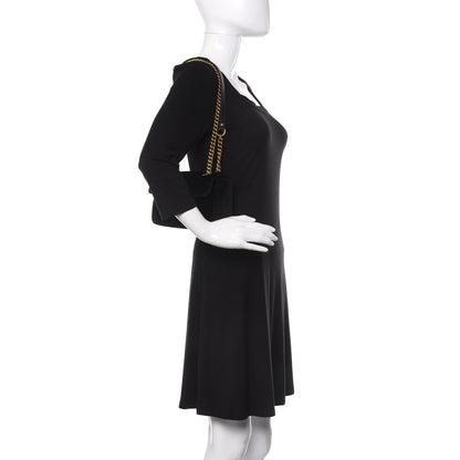 Gucci Velvet Matelasse Mini GG Marmont Shoulder Bag Black 3 of 11