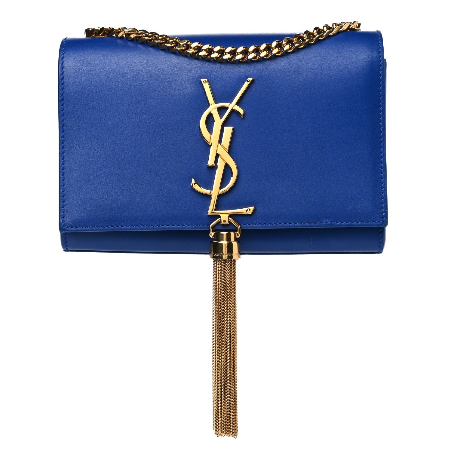 Saint Laurent Calfskin Small Classic Monogram Kate Tassel Satchel Royal Blue 1 of 16