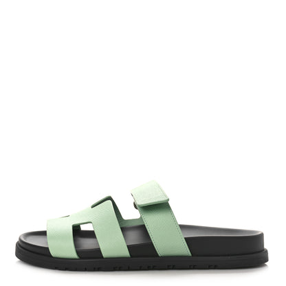 Hermes Epsom Womens Chypre Sandals 39 Vert Jade 1 of 10