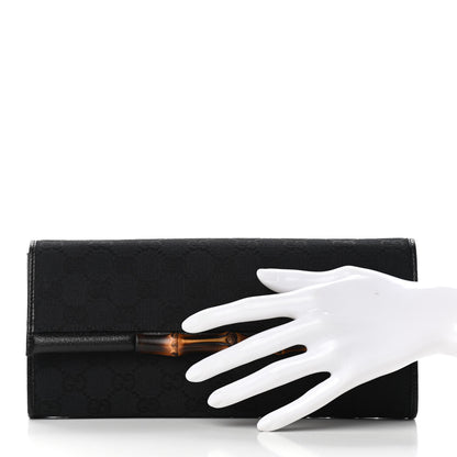 Gucci Monogram Bamboo Bar Clutch Black 3 of 12