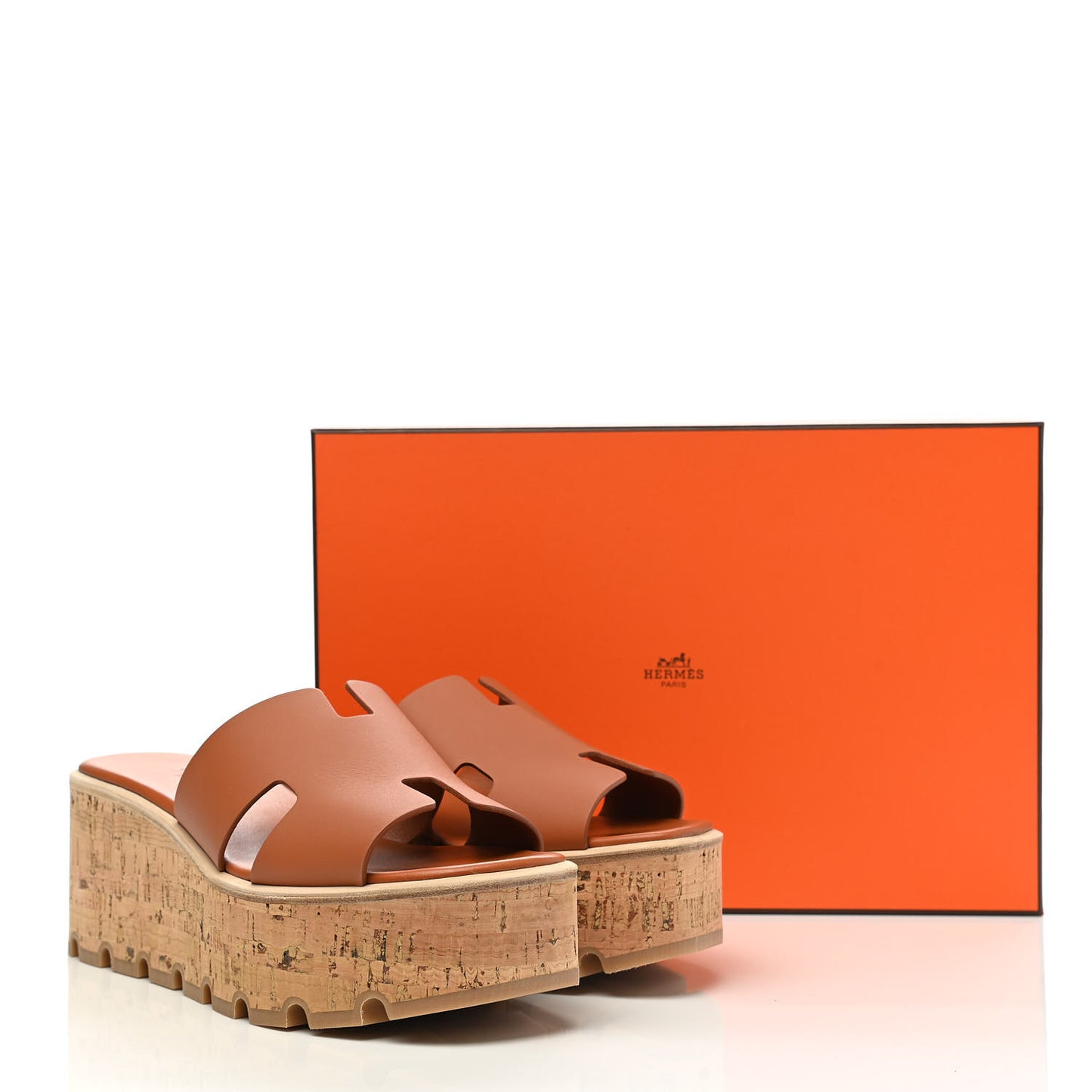 Calfskin Cork Eze 30 Sandals 37 Marron Glaise