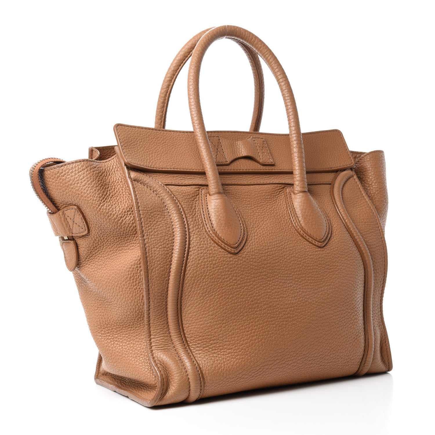 Celine Drummed Calfskin Mini Luggage Camel 3 of 11