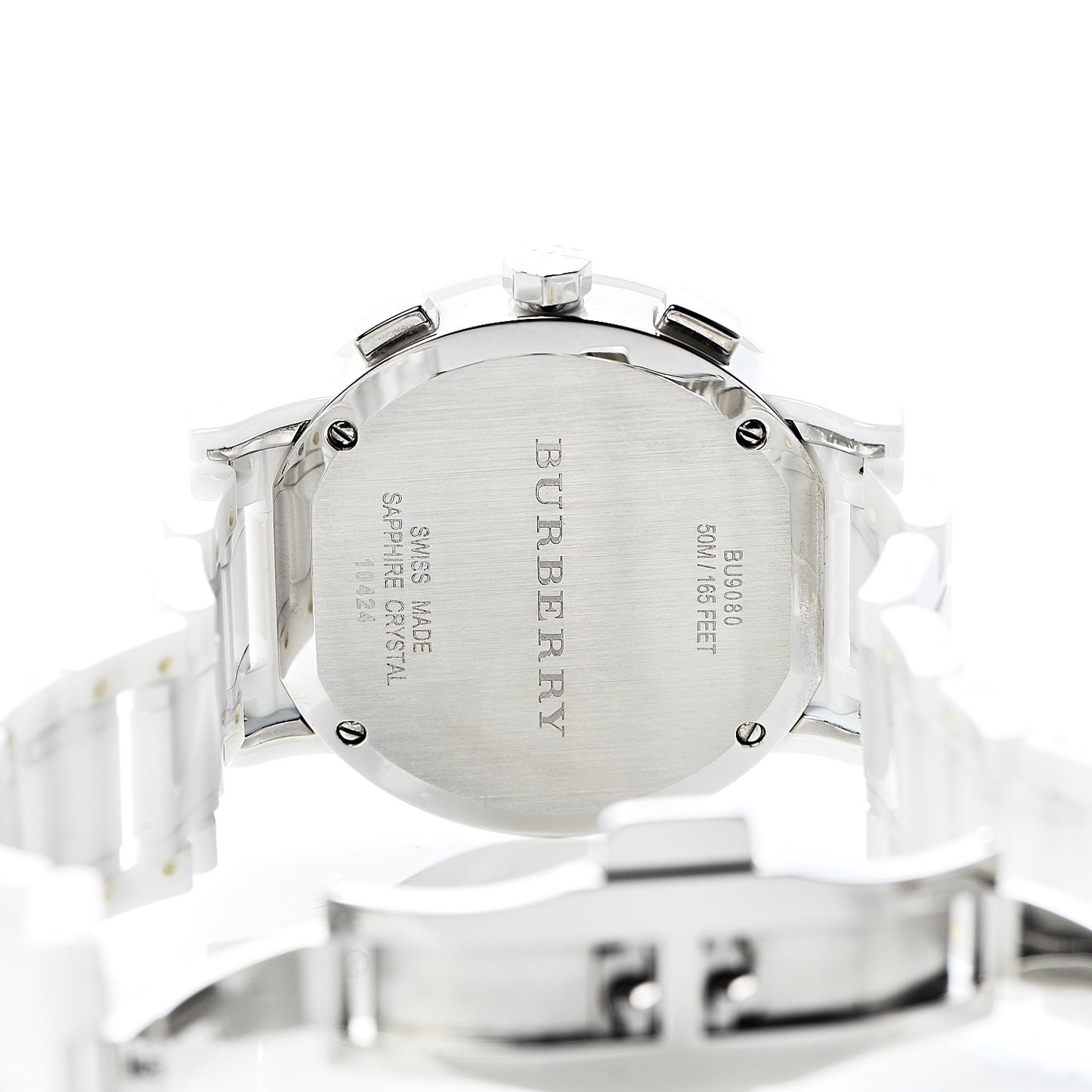 Stainless Steel Ceramic 38mm Chronograph Quartz Watch White BU9080
