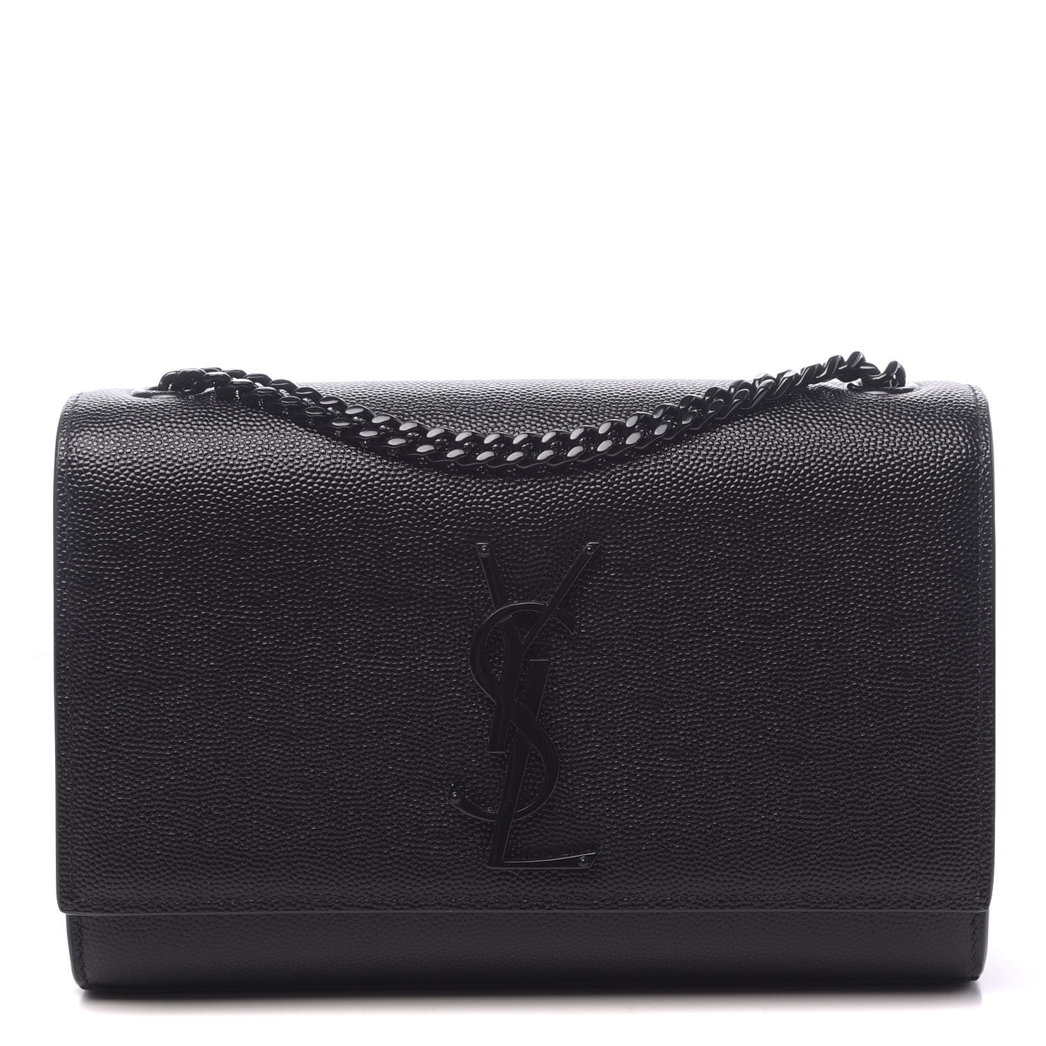 Saint Laurent Grain De Poudre Small Monogram Kate Satchel Black 1 of 9