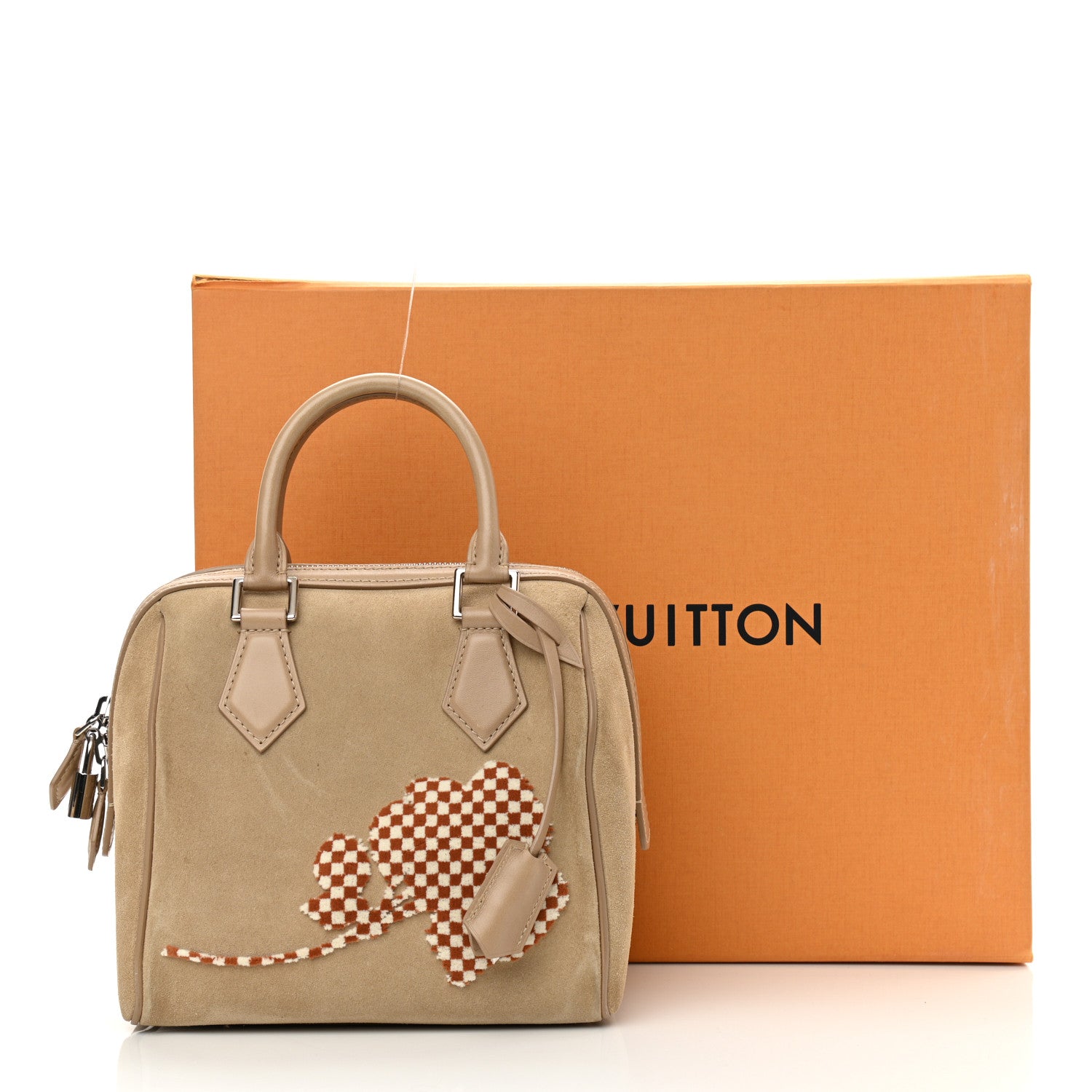 Louis Vuitton Suede Cubic Illusion Fleur Speedy Cube PM Beige 14 of 14