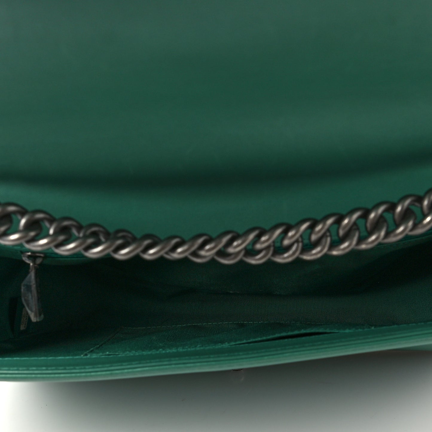 Calfskin Chevron Quilted New Medium Braided Boy Flap Green