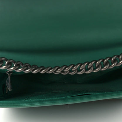 Chanel Calfskin Chevron Quilted New Medium Braided Boy Flap Green 4 of 6