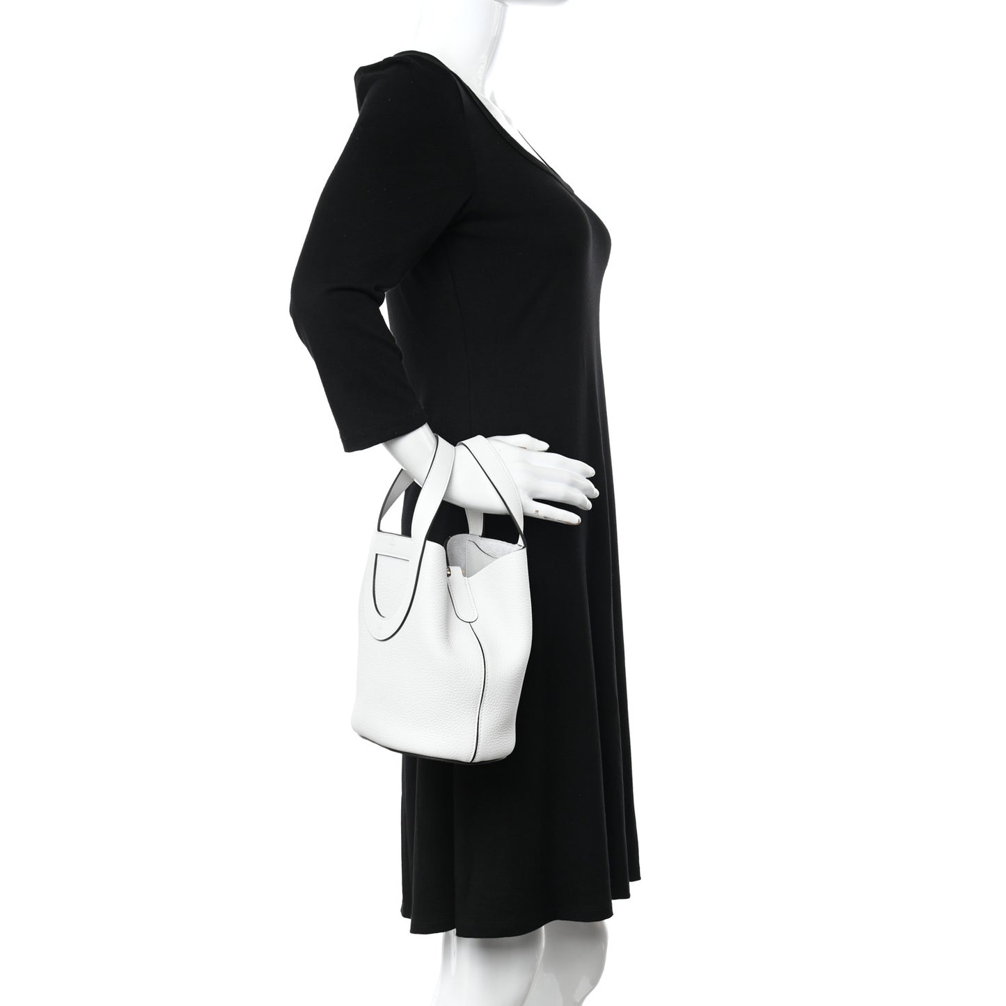 Taurillon Clemence Swift In-The-Loop 18 Bag New White