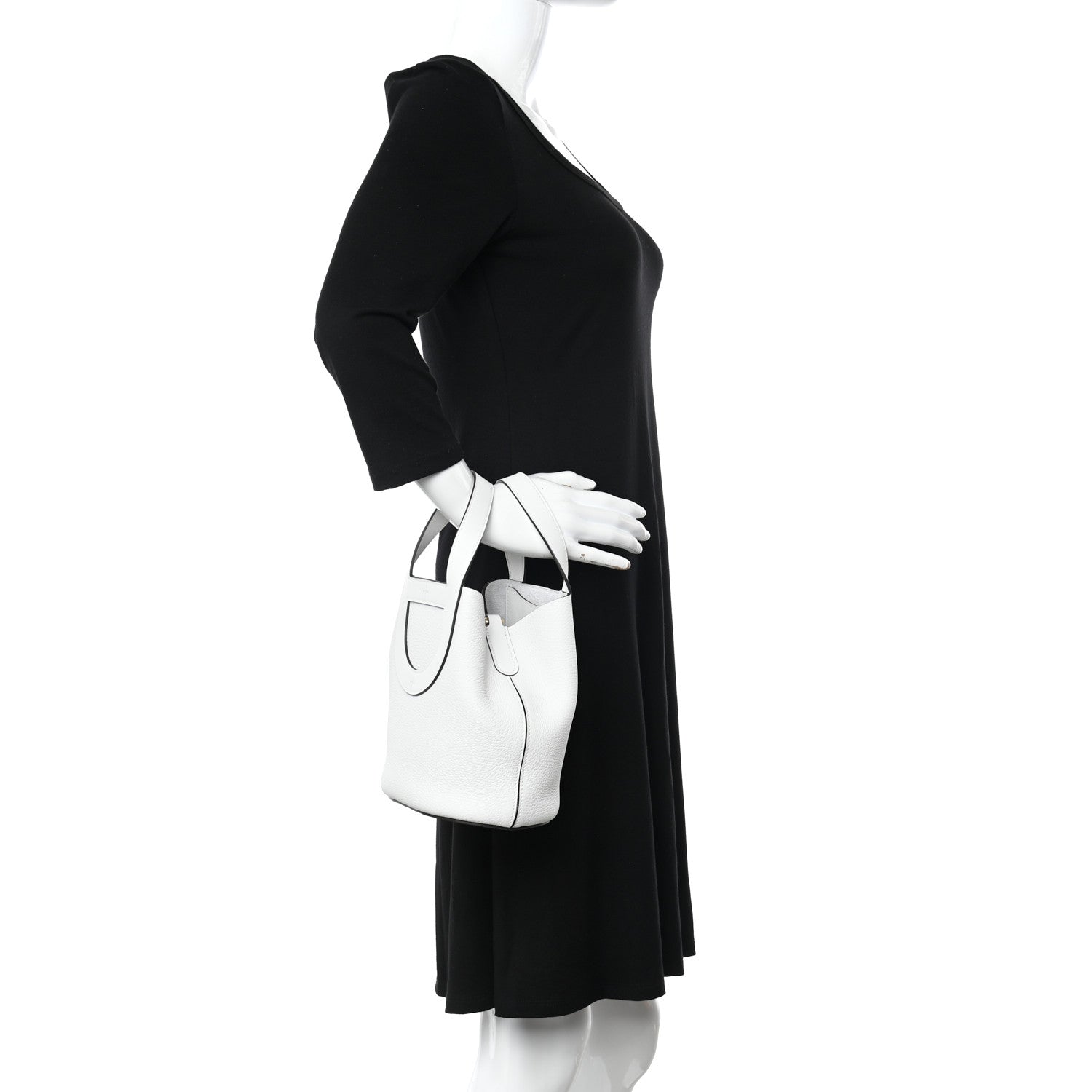 Hermes Taurillon Clemence Swift In-The-Loop 18 Bag New White 2 of 11