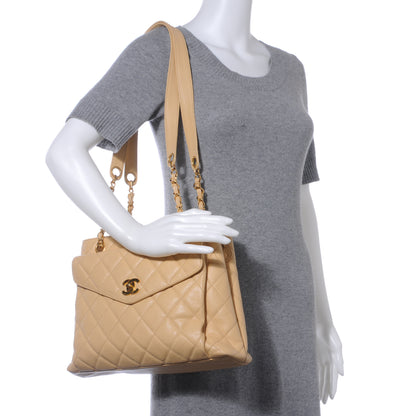Chanel Caviar Quilted Shoulder Bag Beige 2 of 9