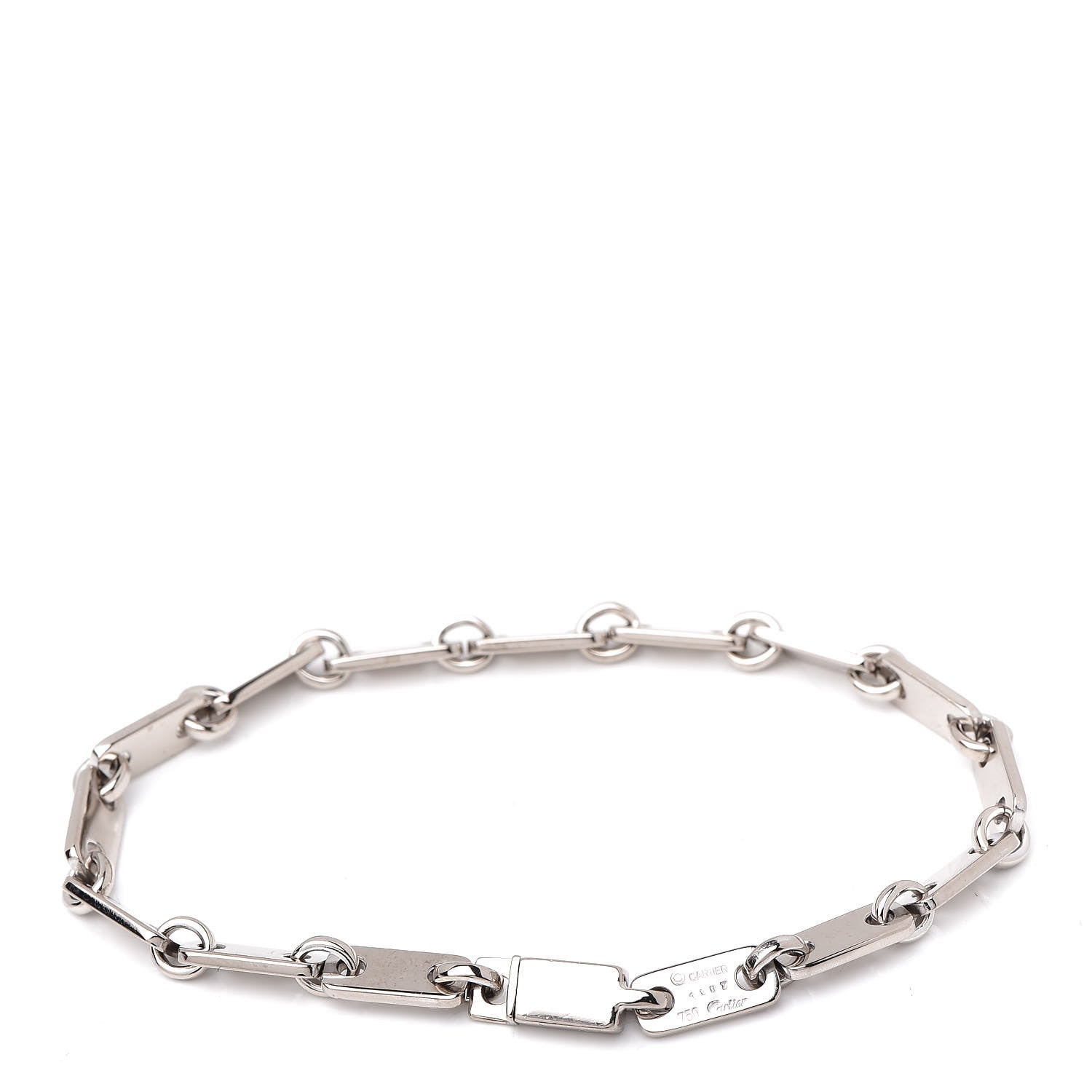 Cartier 18K White Gold Fidelity Heart Key Bracelet 1 of 5