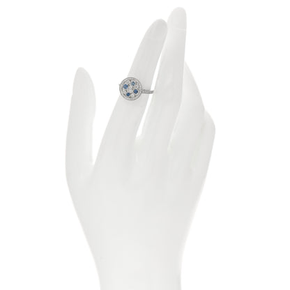 Tiffany Platinum Diamond Blue Sapphire Cobblestone Ring 49 5 2 of 5