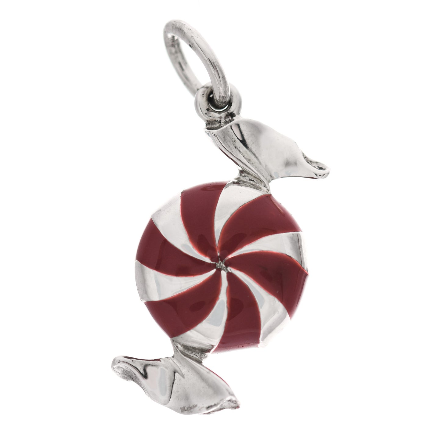 Sterling Silver Enamel Bon Bon Candy Charm Red