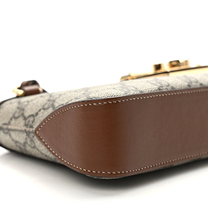 Gucci GG Supreme Monogram Calfskin Small Padlock Chain Shoulder Bag Beige Ebony Brown Sugar 8 of 11
