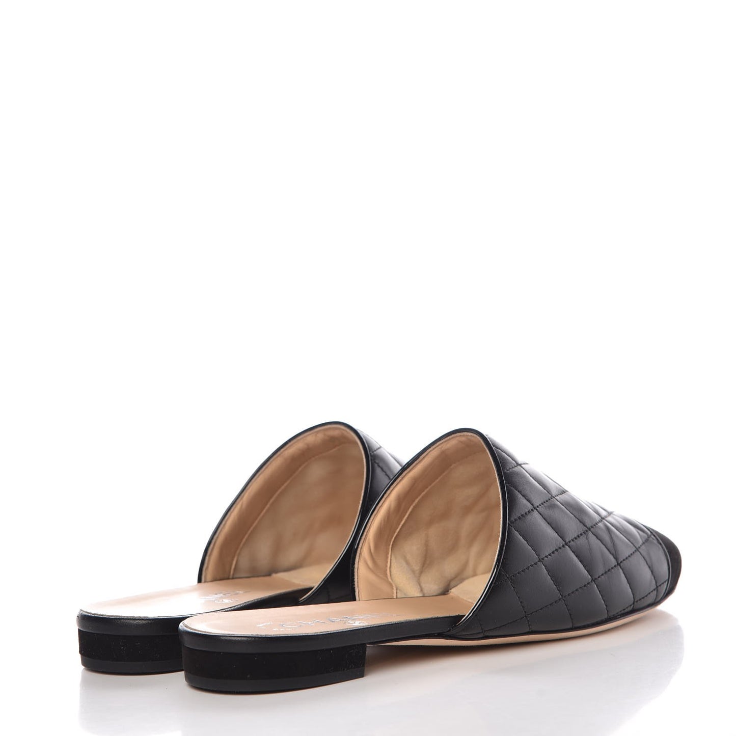 Lambskin Suede Quilted Mules 40.5 Black