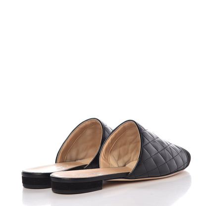 Chanel Lambskin Suede Quilted Mules 40.5 Black 4 of 11