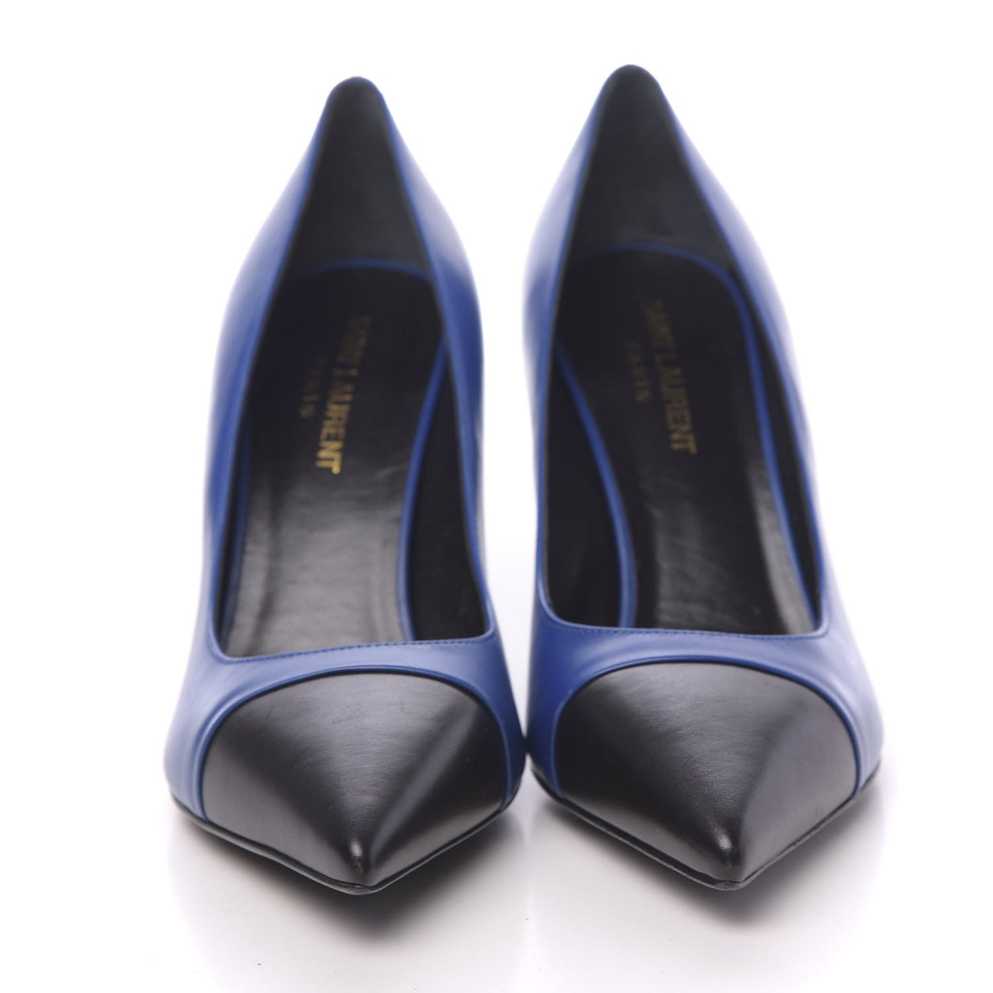 Calfskin Bi-Color Cap Toe 85 Pumps 38 Black Blue