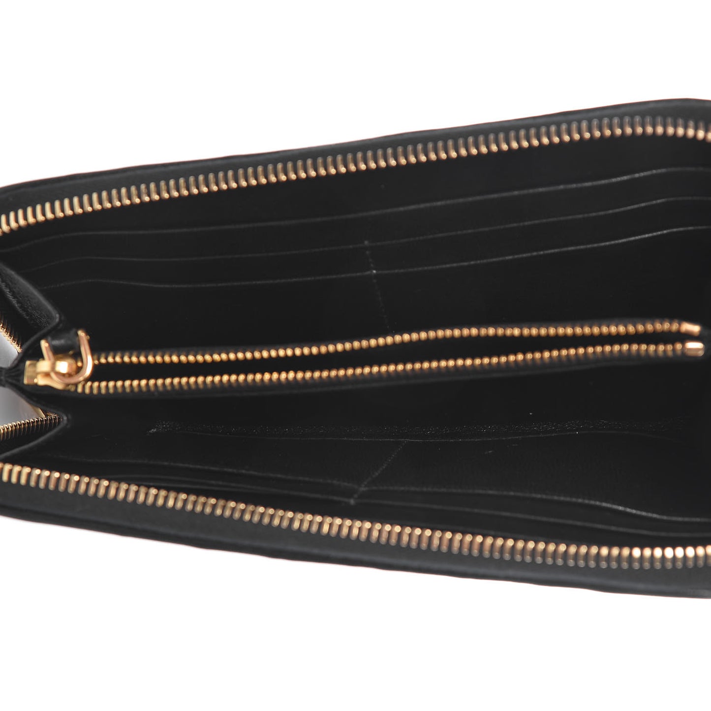 Nappa Gaufre Zip Around Wallet Black