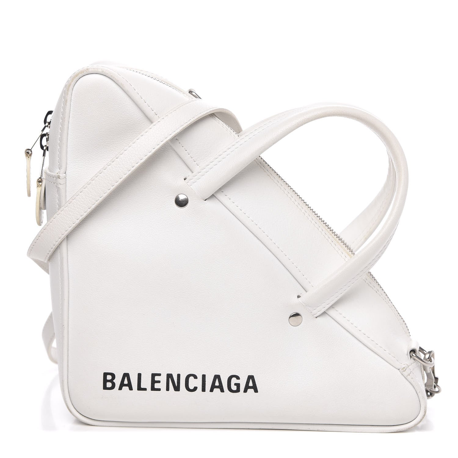 Balenciaga Calfskin S Triangle Duffle White 1 of 12