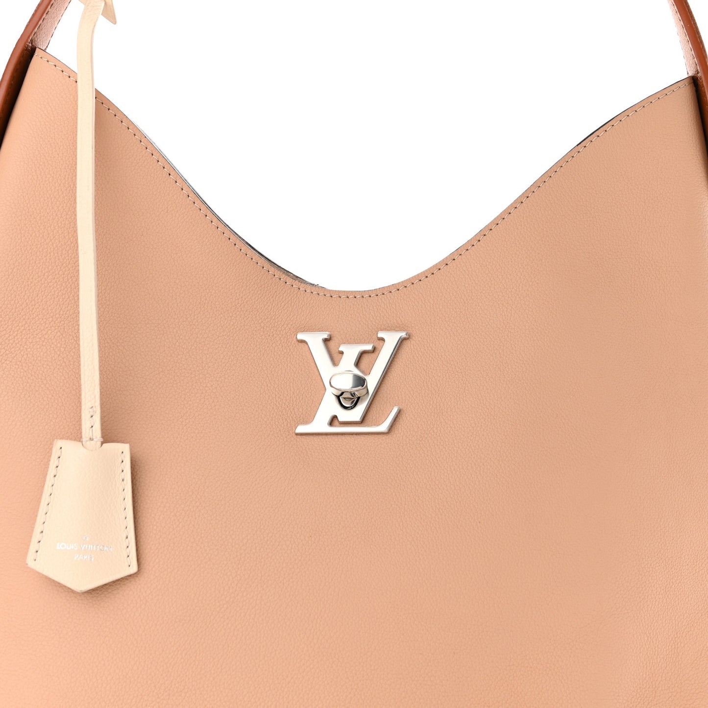 Calfskin Lockme Hobo Beige