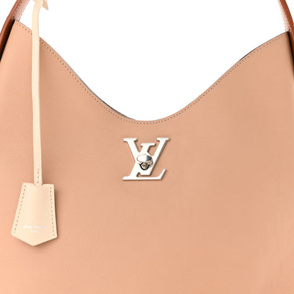 Louis Vuitton Calfskin Lockme Hobo Beige 8 of 10