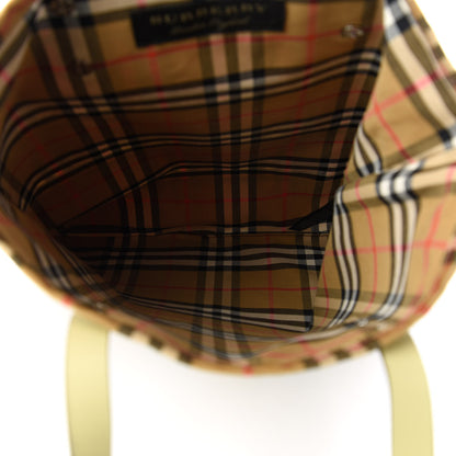 Burberry Coated Canvas Vintage Check Shopper Tote Antique Yellow 5 of 10