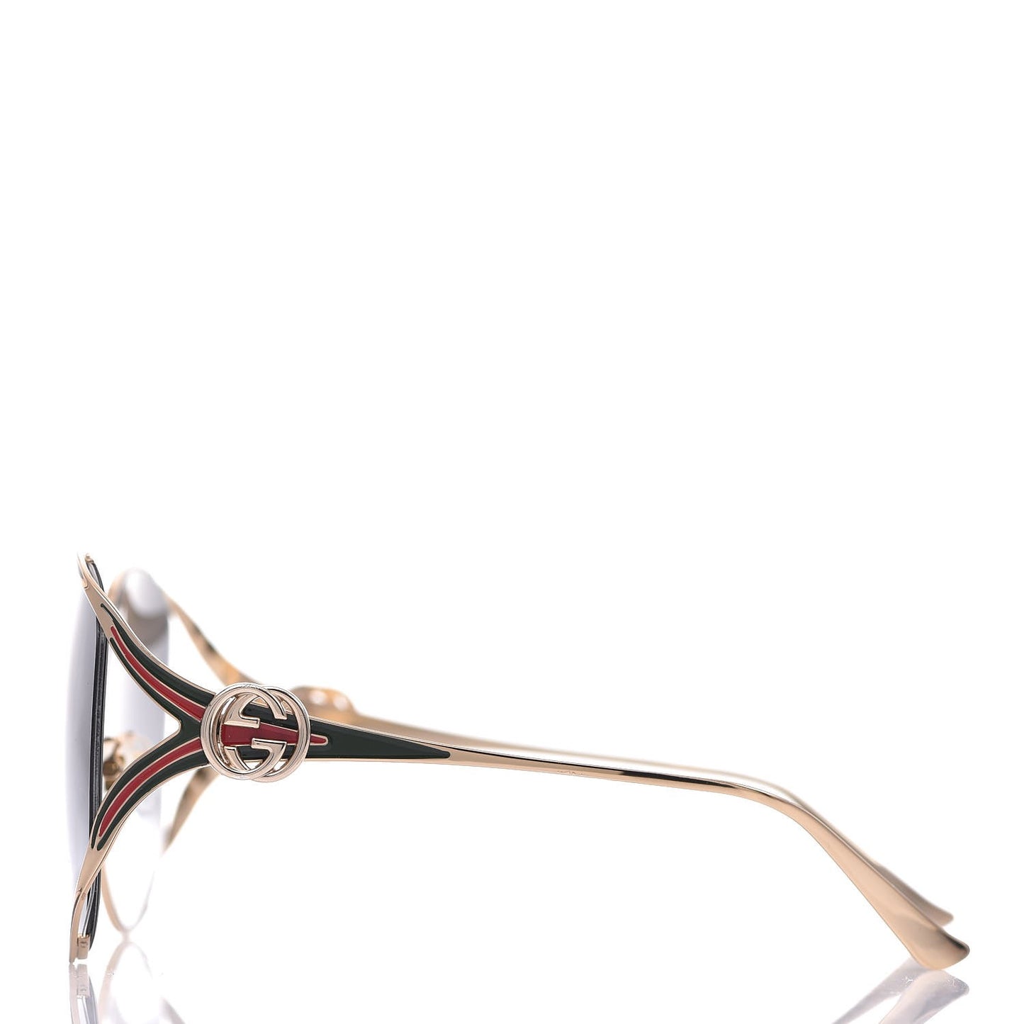 Metal Oversized Round Frame GG0225S Sunglasses Silver