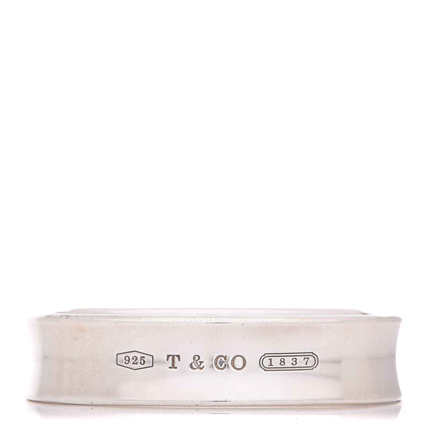 Tiffany Sterling Silver 1837 Cushion Bangle Bracelet 1 of 4