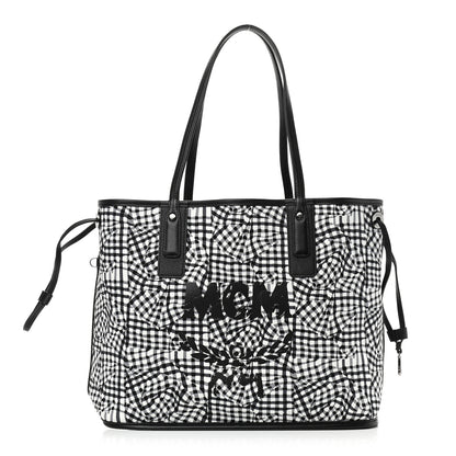 MCM Visetos Medium Liz Reversible Shopper Tote Black 10 of 14