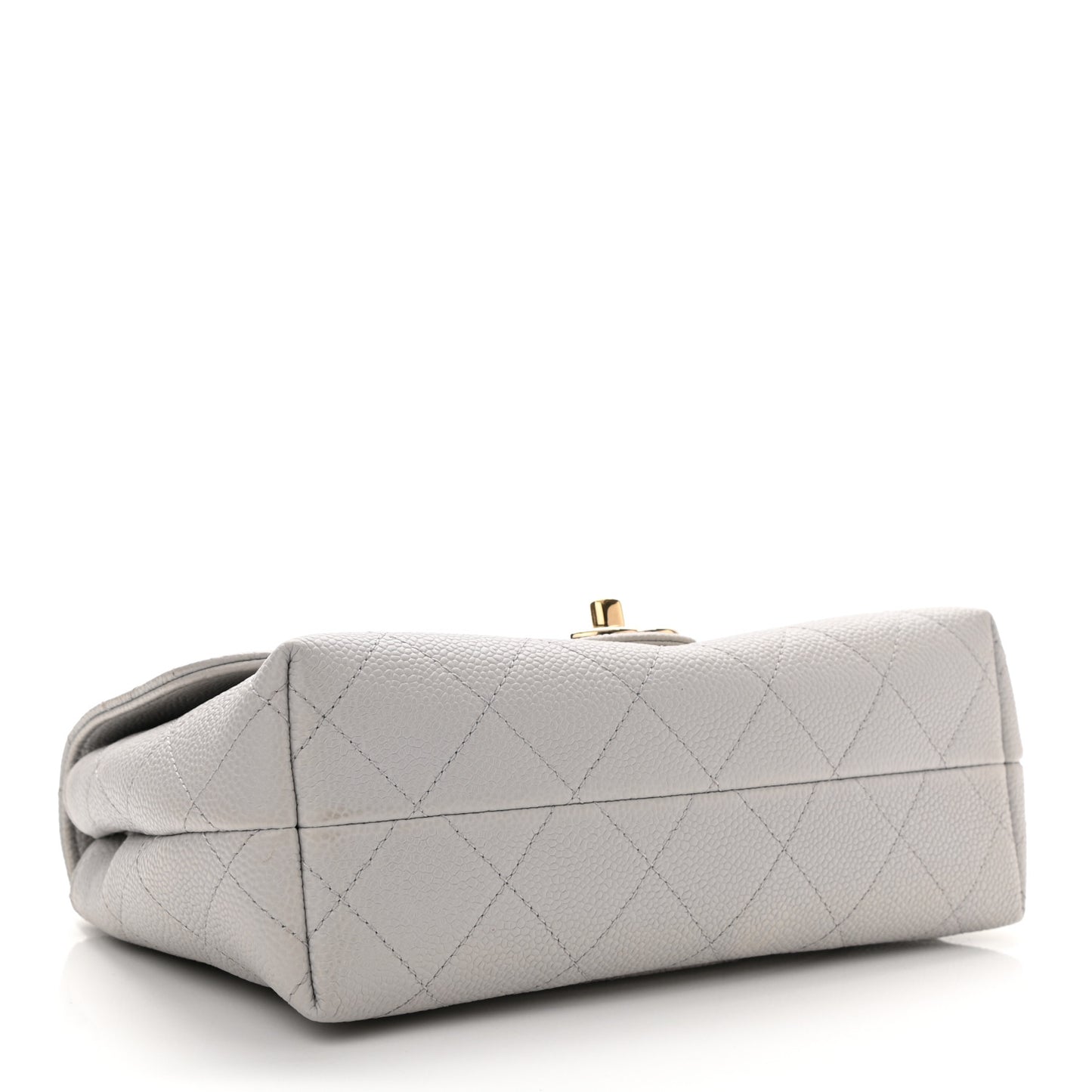 Caviar Quilted Small City Walk Flap Light Grey