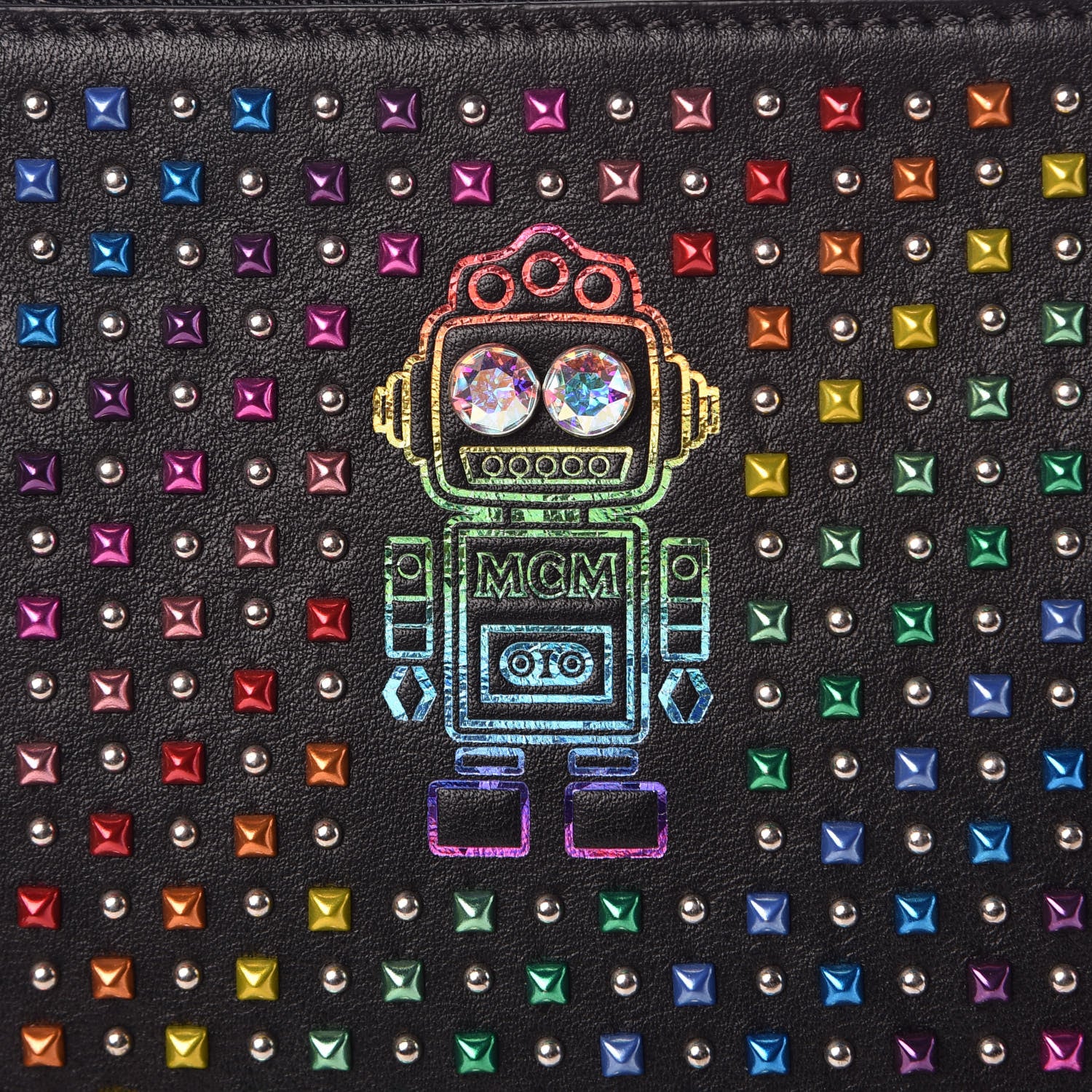 MCM Nappa Studded Medium Skyoptic Roboter Pouch Multicolor 9 of 9