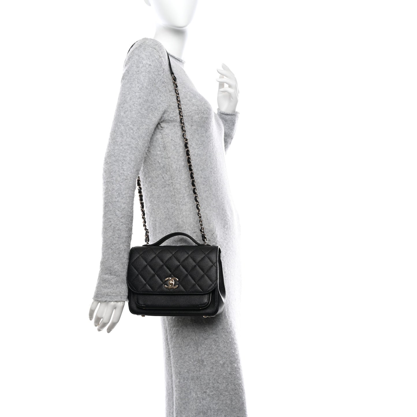 Caviar Quilted Medium Business Affinity Flap Black