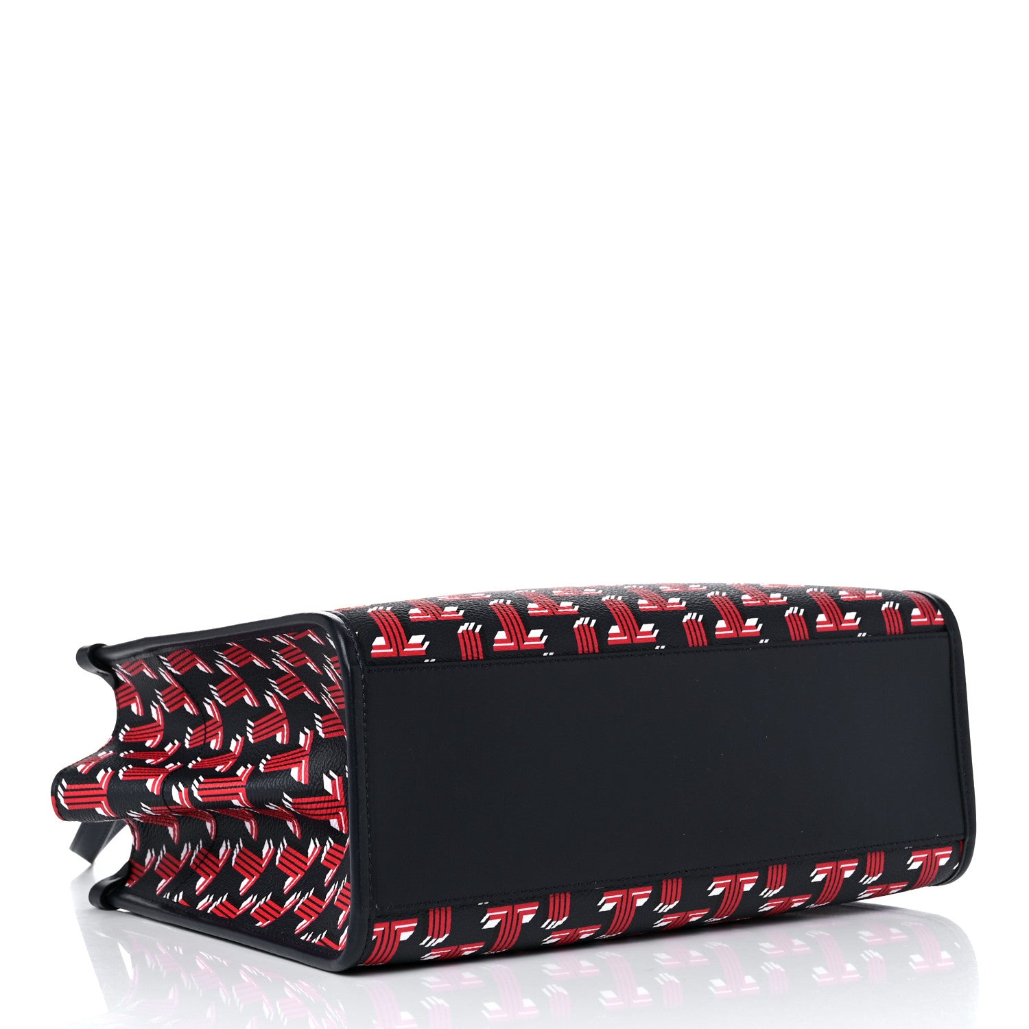 Lanvin Calfskin Canvas 3D JL Printed In & Out Tote Red 4 of 10