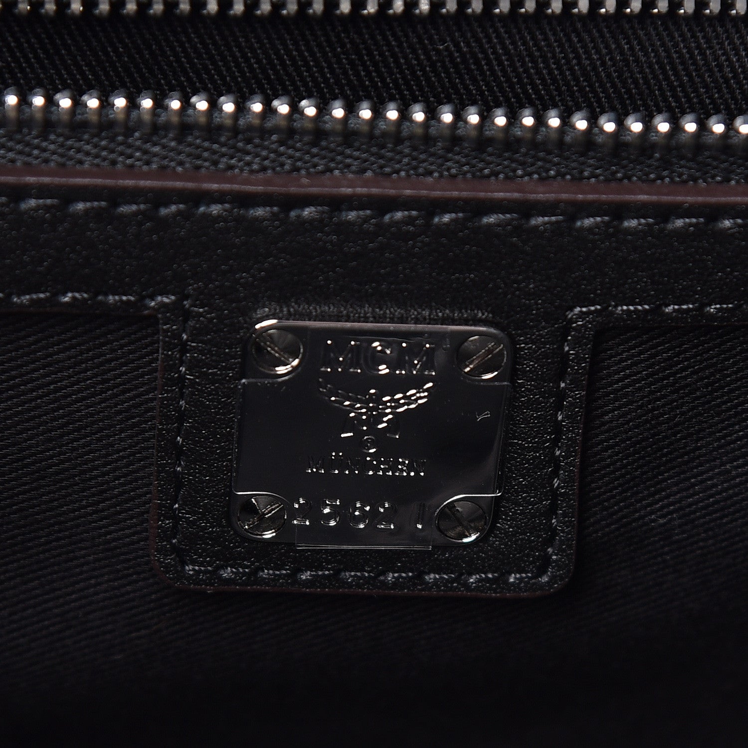 MCM Calfskin Ottomar Monogram Essential Boston Bag Black 6 of 10