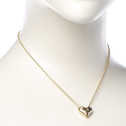 Tiffany 18K Yellow Gold Platinum Diamond Etoile Heart Pendant Necklace 2 of 7