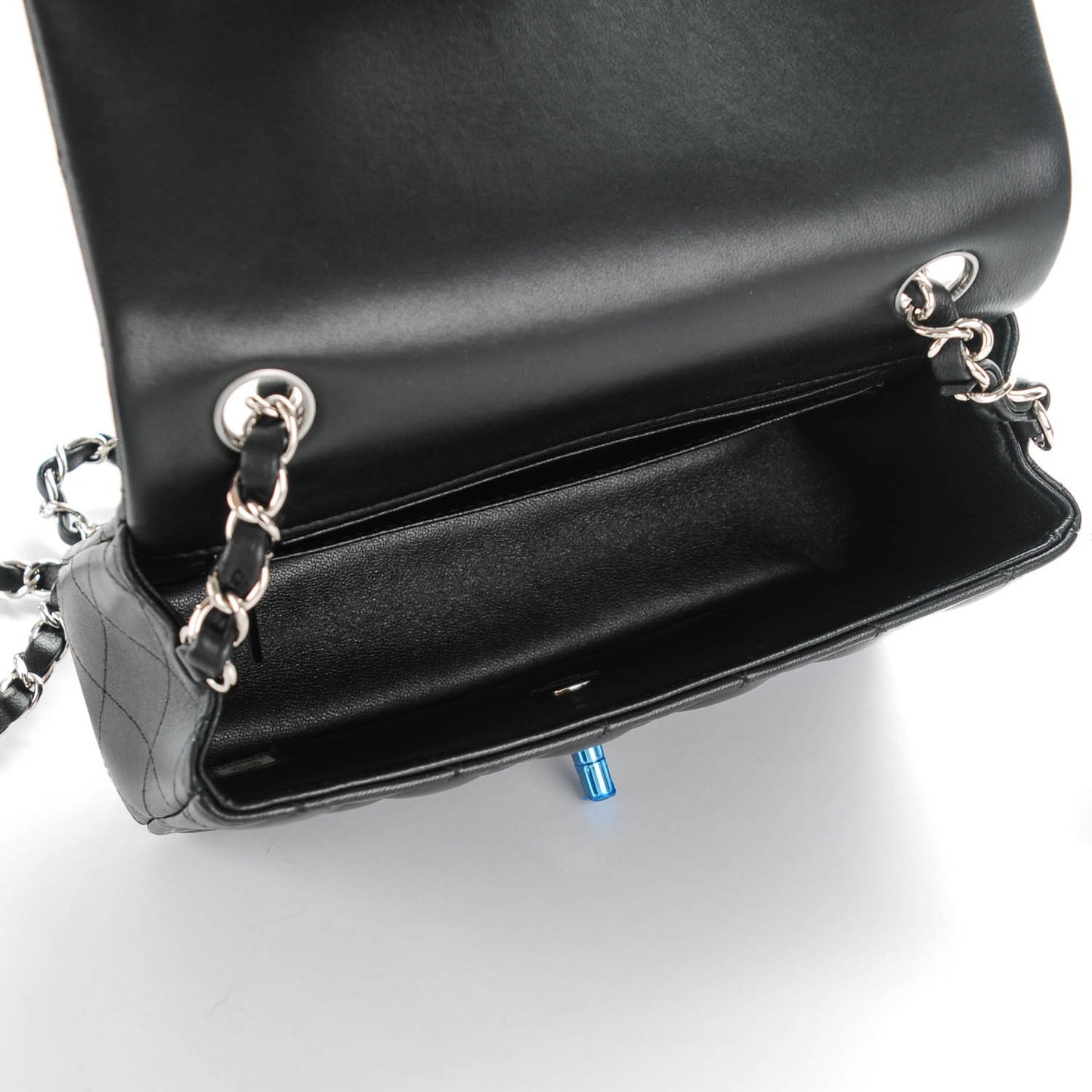 Lambskin Quilted Mini Rectangular Flap Black