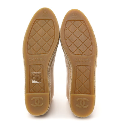 Chanel Lambskin CC Espadrilles 38 Beige Black 5 of 8