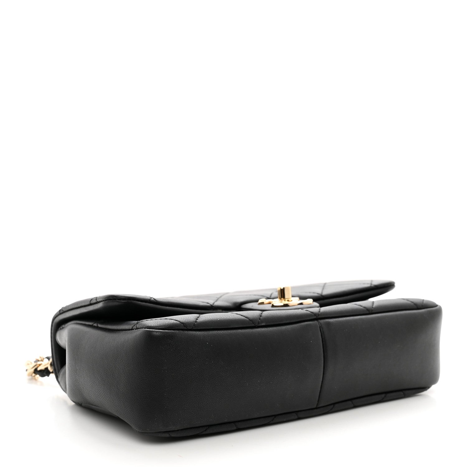 Chanel Lambskin Quilted Resin Bi-Color Chain Flap Bag Black 5 of 9