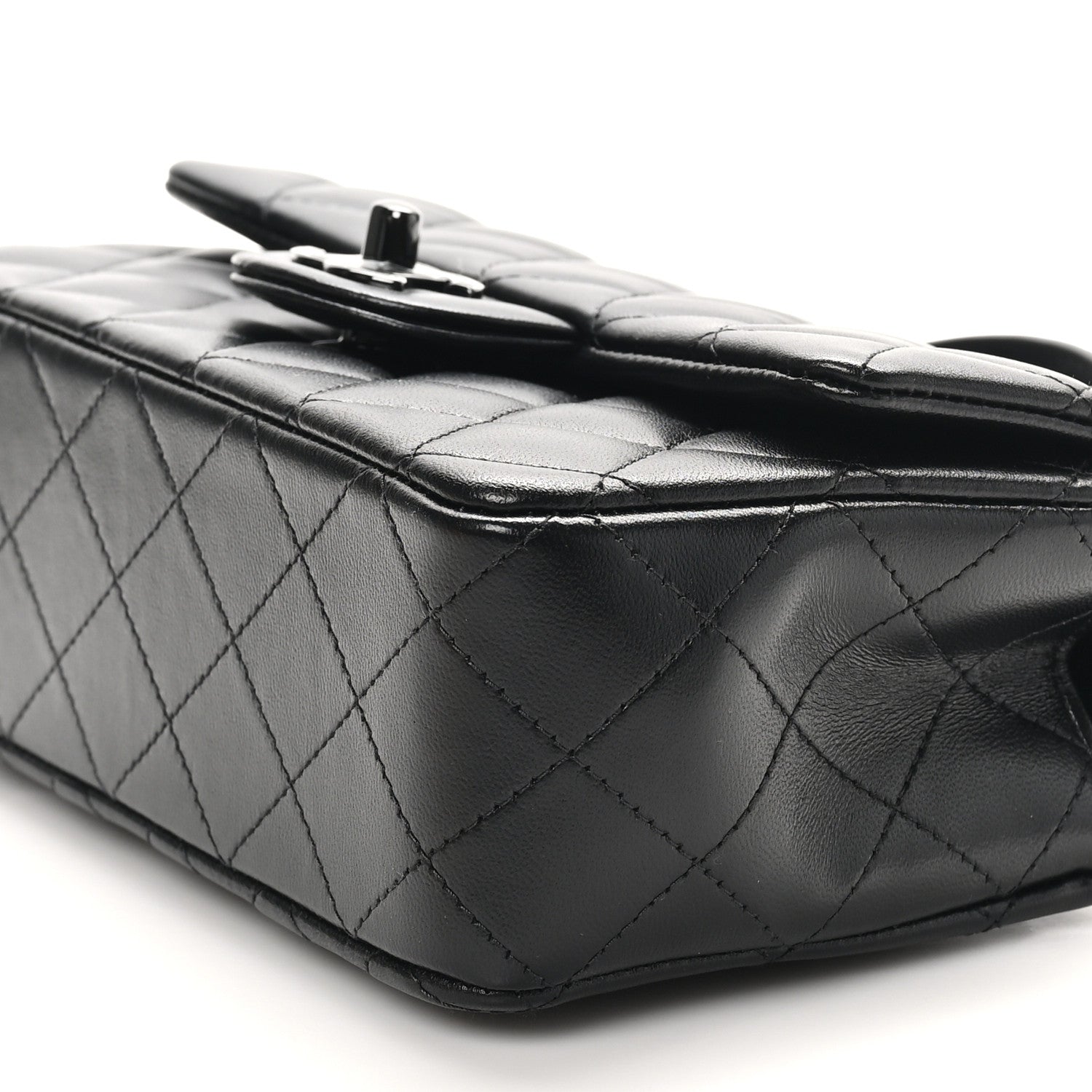 Chanel Lambskin Quilted Mini Top Handle Rectangular Flap So Black 10 of 11