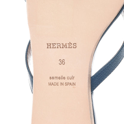 Hermes Epsom Corfou Sandals 36 Bleu Curacao 6 of 8