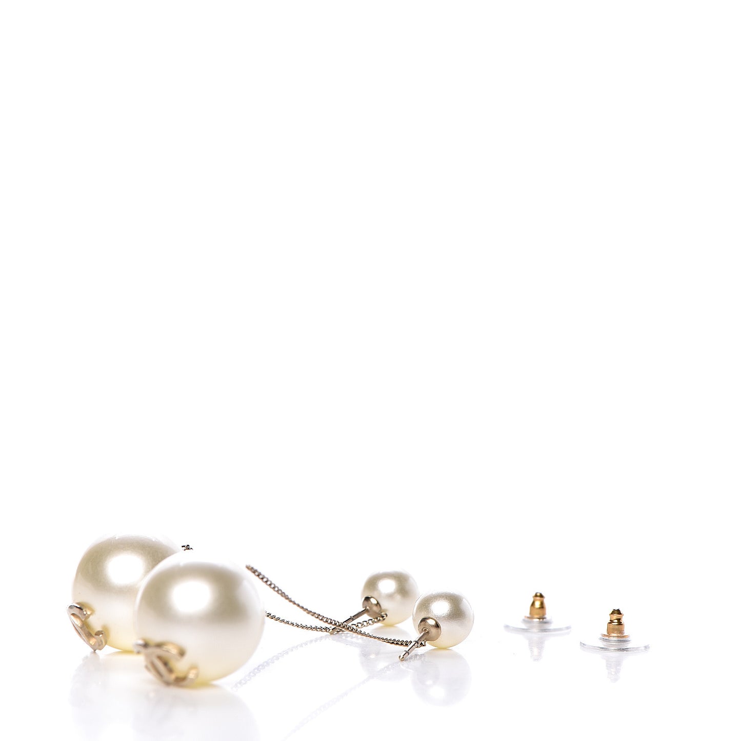 Pearl CC Drop Earrings Gold