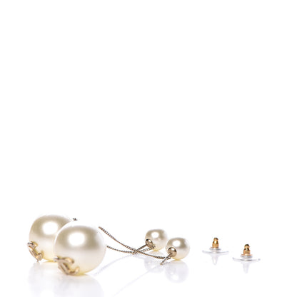 Chanel Pearl CC Drop Earrings Gold 3 of 5