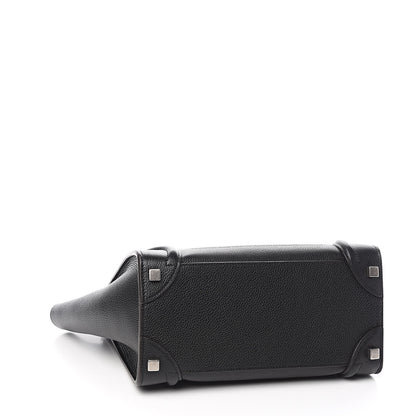Celine Drummed Calfskin Micro Luggage Black 4 of 10